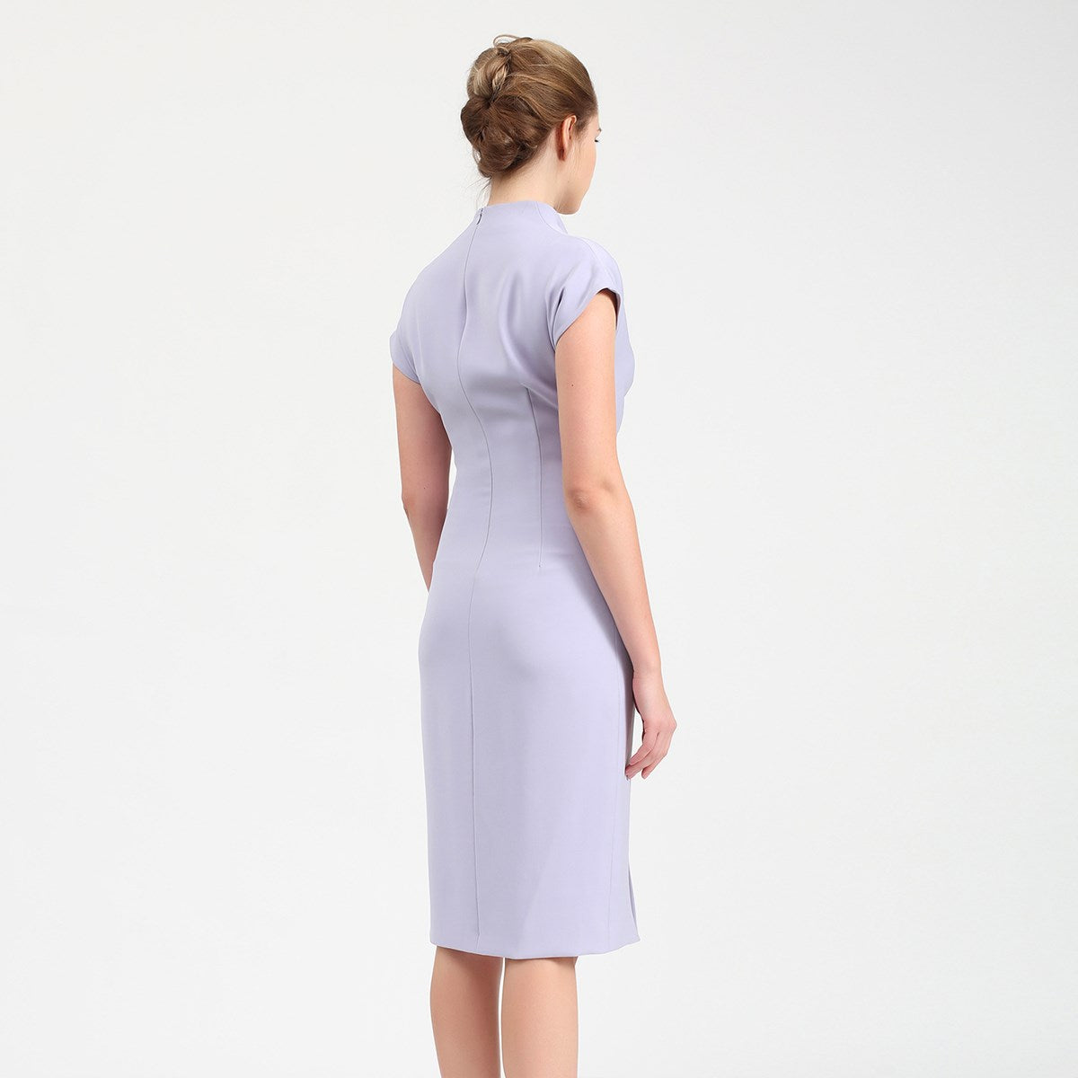 Robe tailleur asymétrique effet drapé