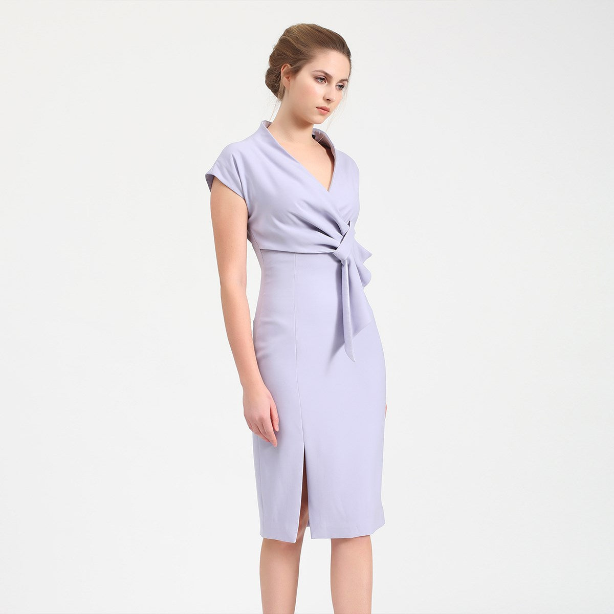 Robe tailleur asymétrique effet drapé