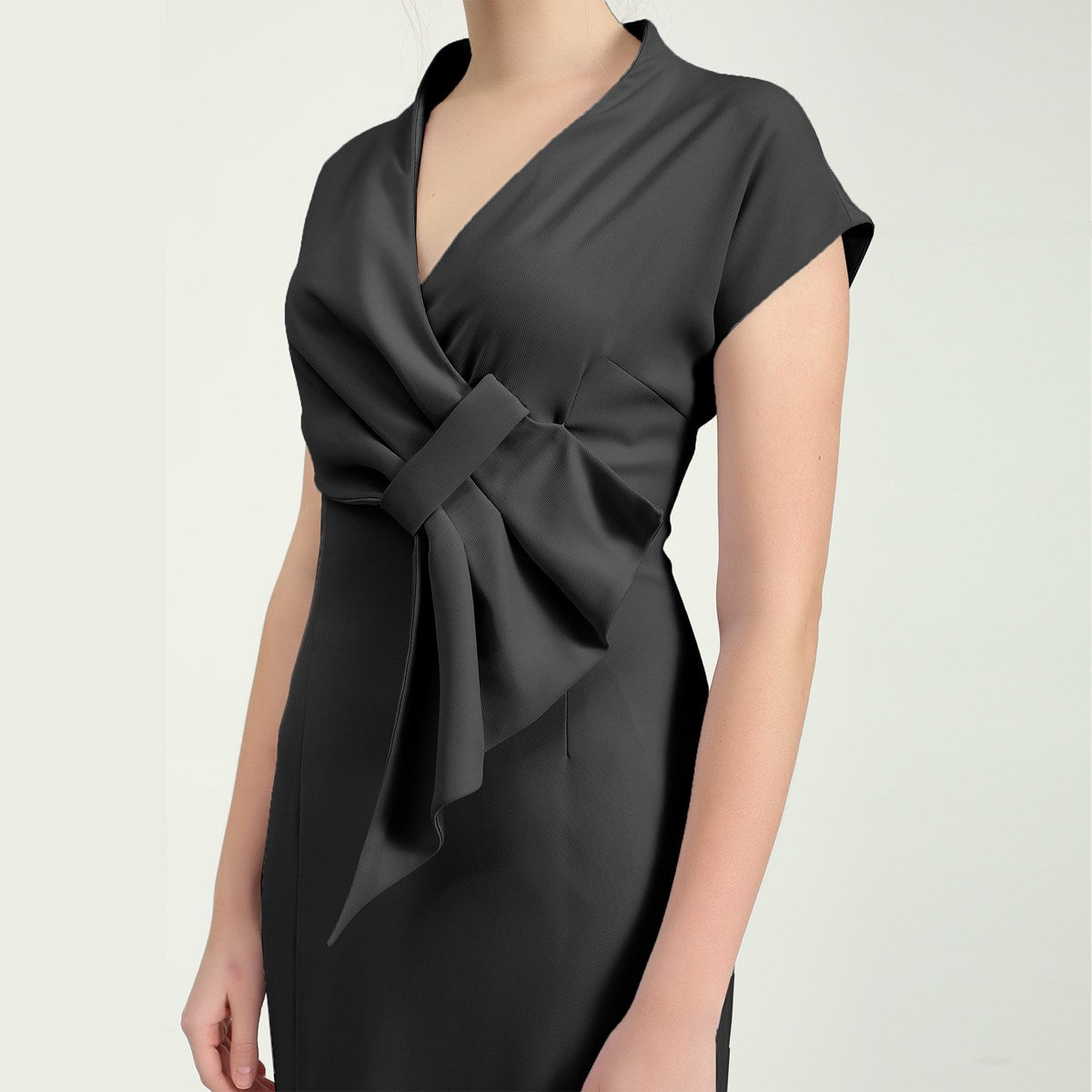 Robe tailleur asymétrique effet drapé