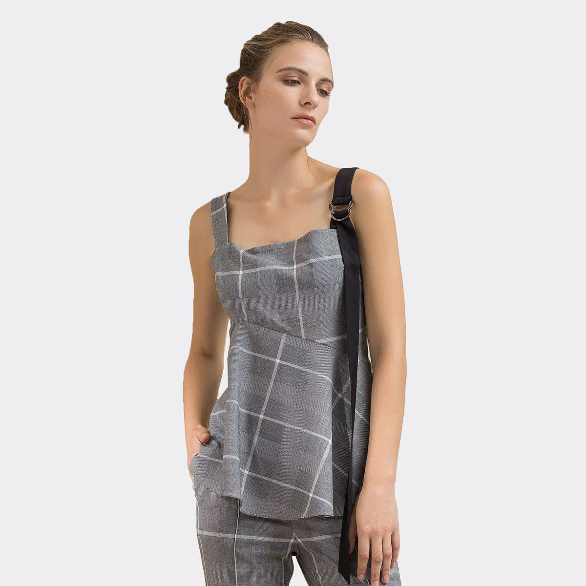 Top tartan évasé