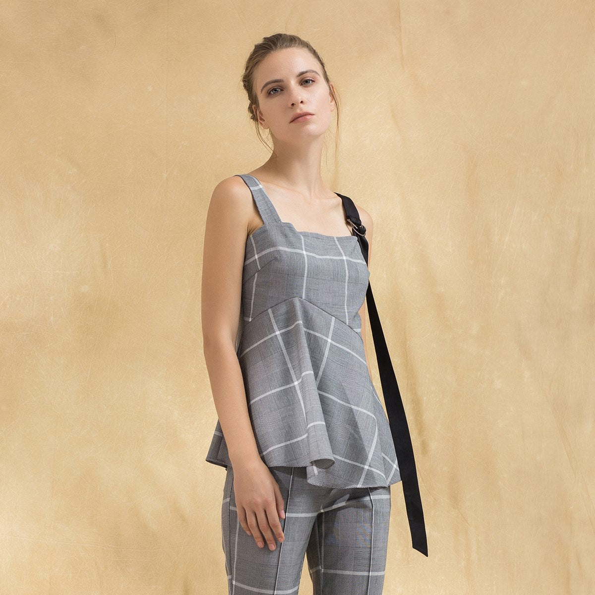Top tartan évasé