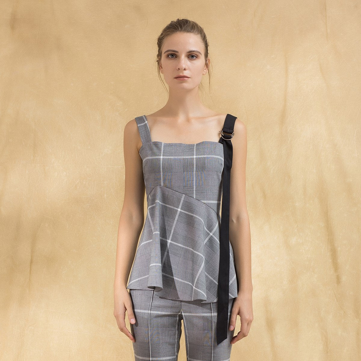 Top tartan évasé