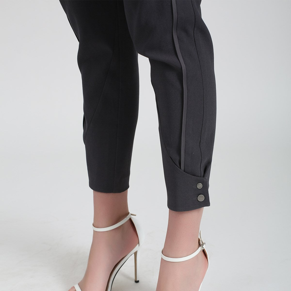 Pantalon fuselé bi-matières