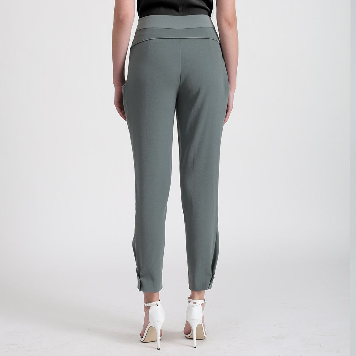 Pantalon fuselé bi-matières