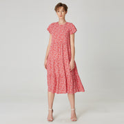 Robe tunique ample à imprimé floral et échancrure dos