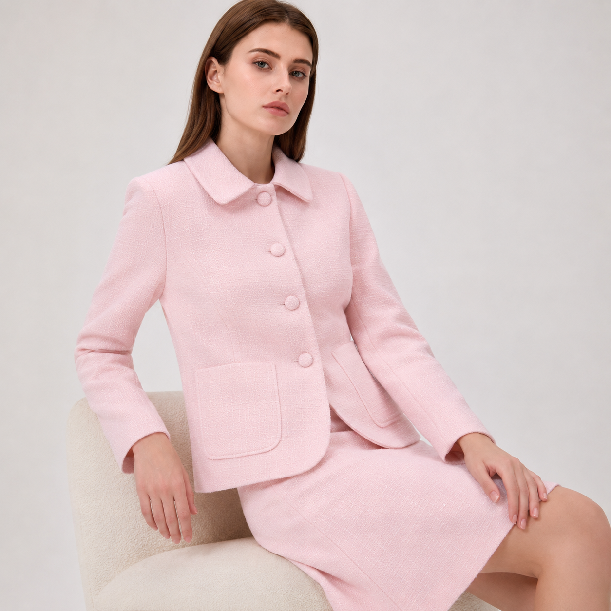 Veste tailleur à col Claudine