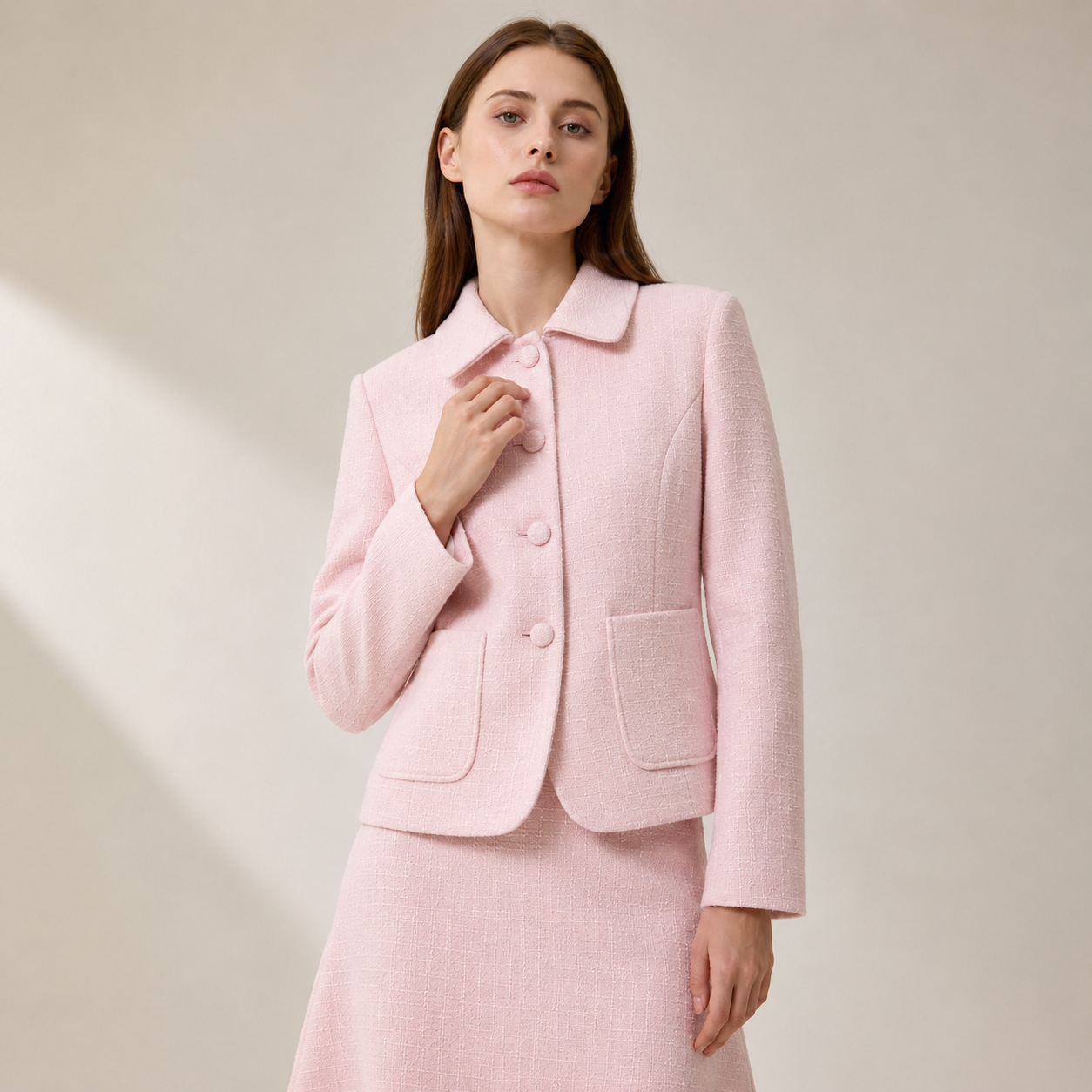 Veste tailleur à col Claudine