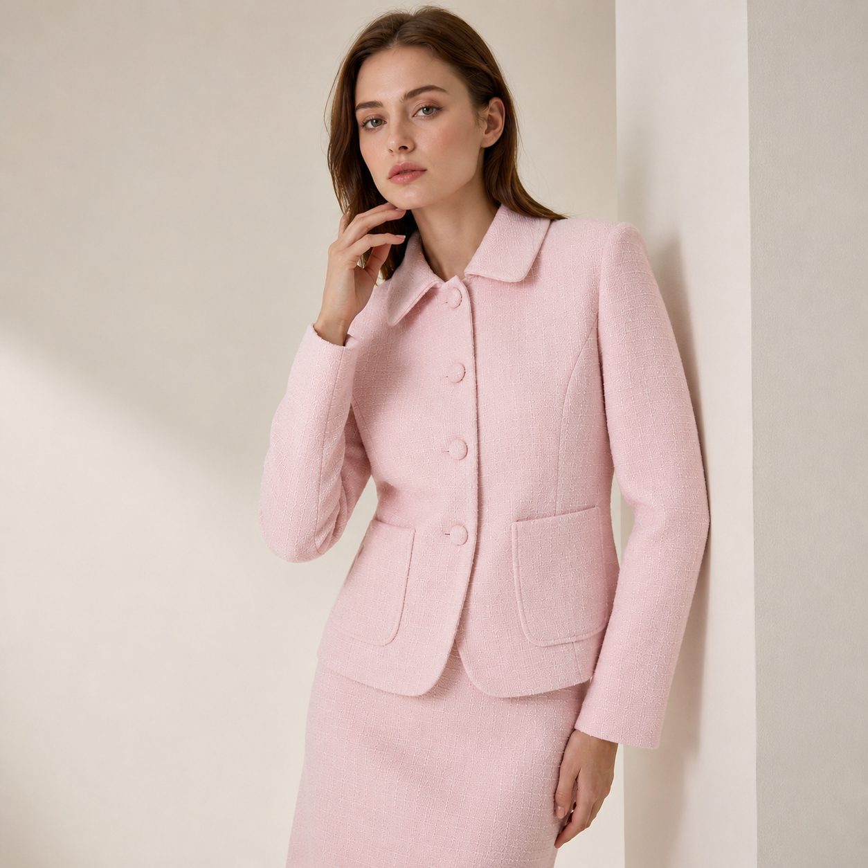 Veste tailleur à col Claudine