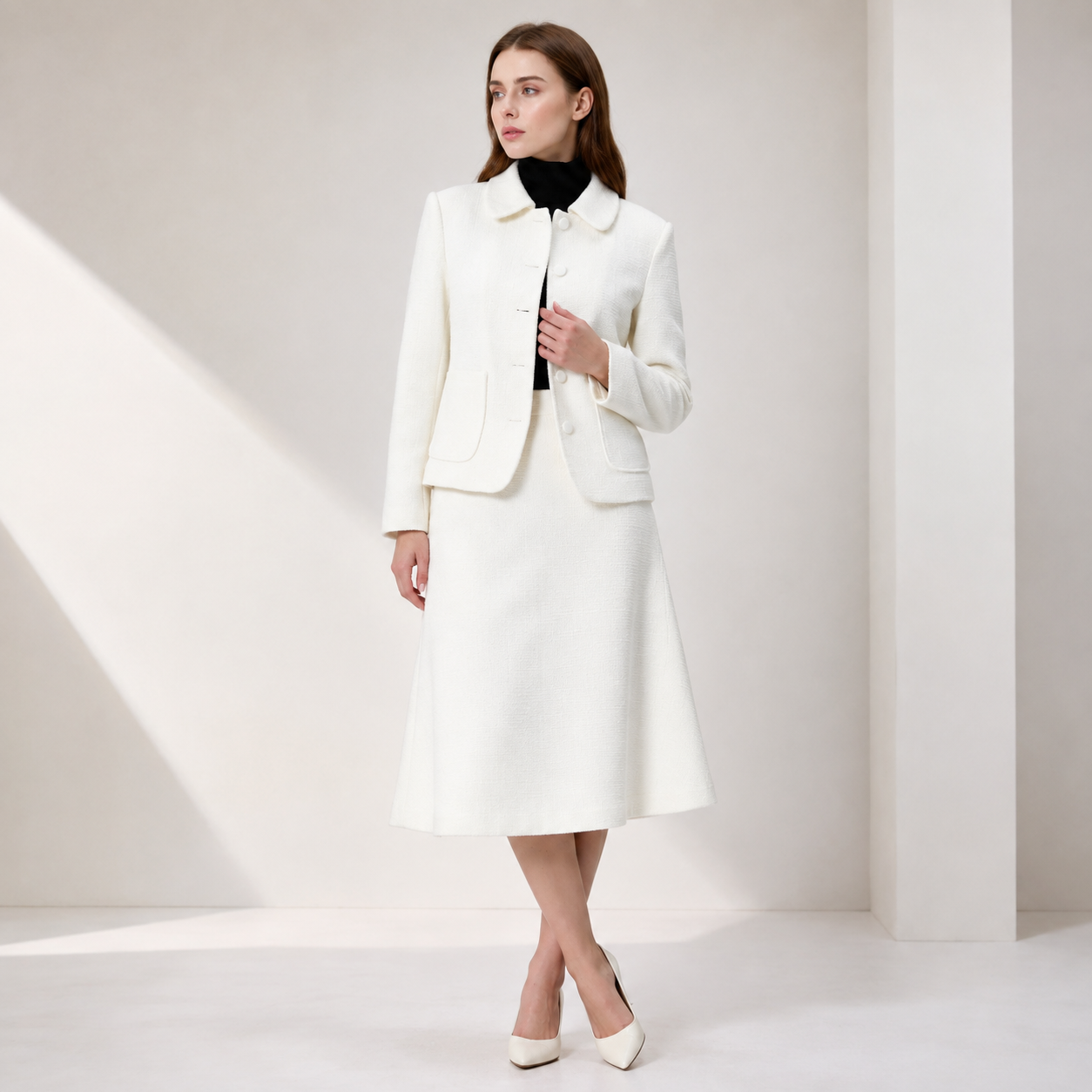 Veste tailleur à col Claudine
