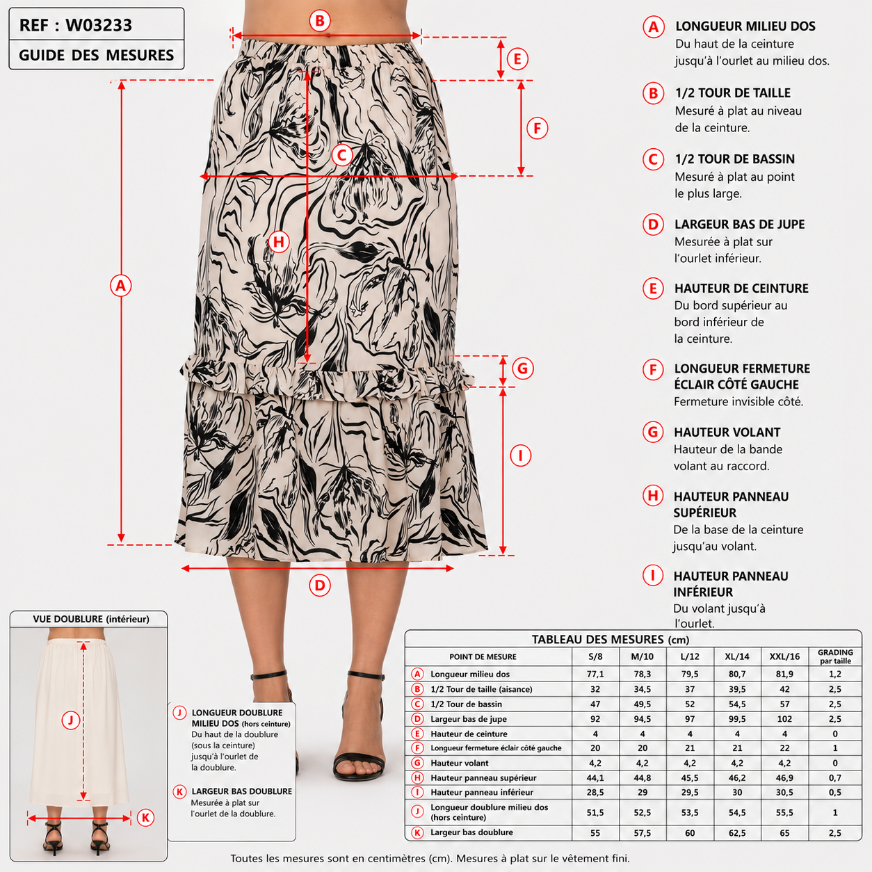 Jupe midi plissée taille haute