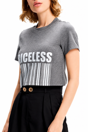T-shirt court en viscose à imprimé