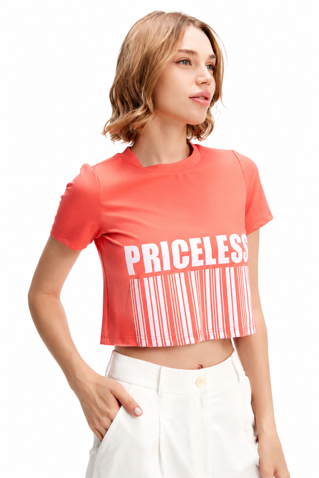 T-shirt court en viscose à imprimé