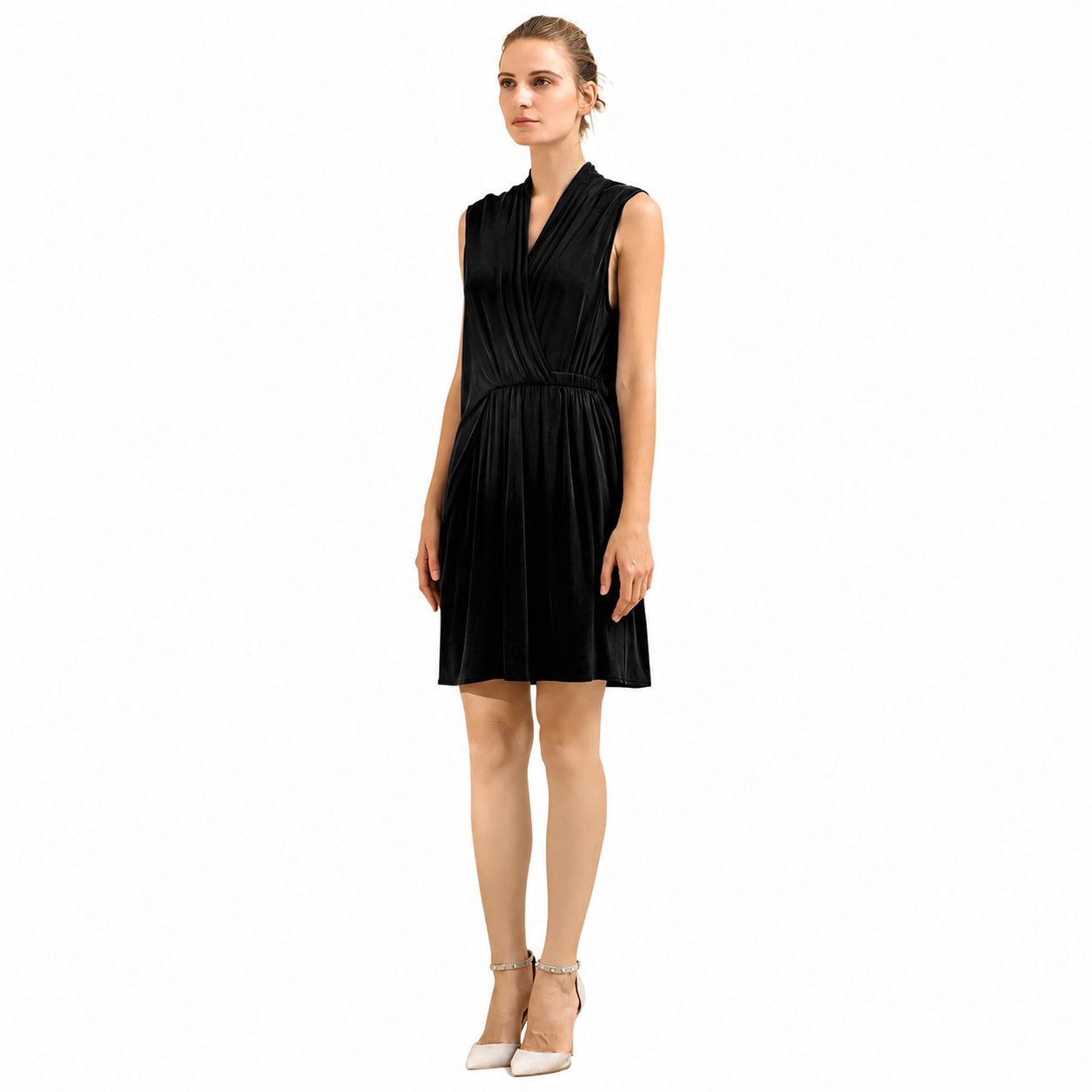Robe courte maille drapée