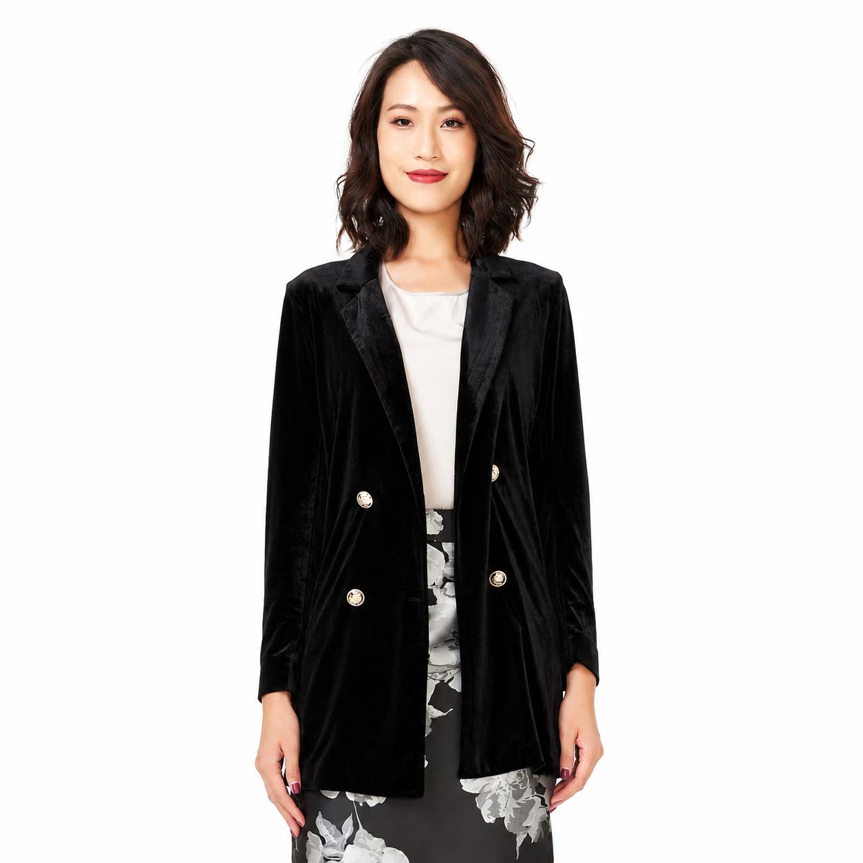 Veste velours double boutonnage