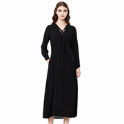 Longue robe blouse encolure V