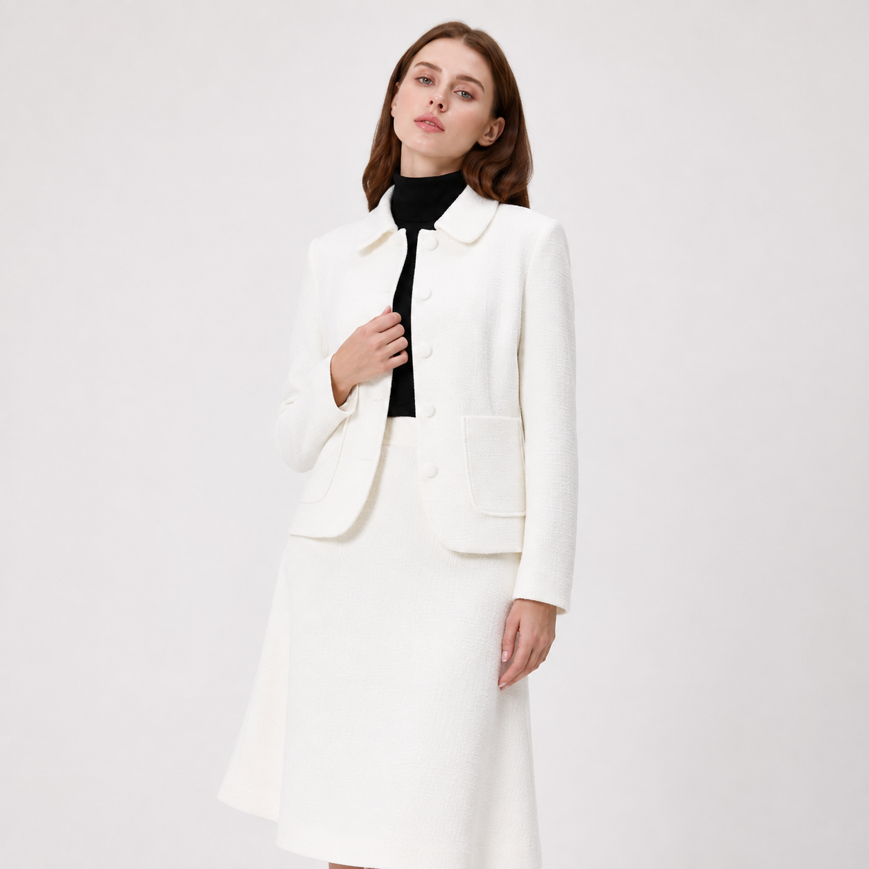 Veste tailleur à col Claudine