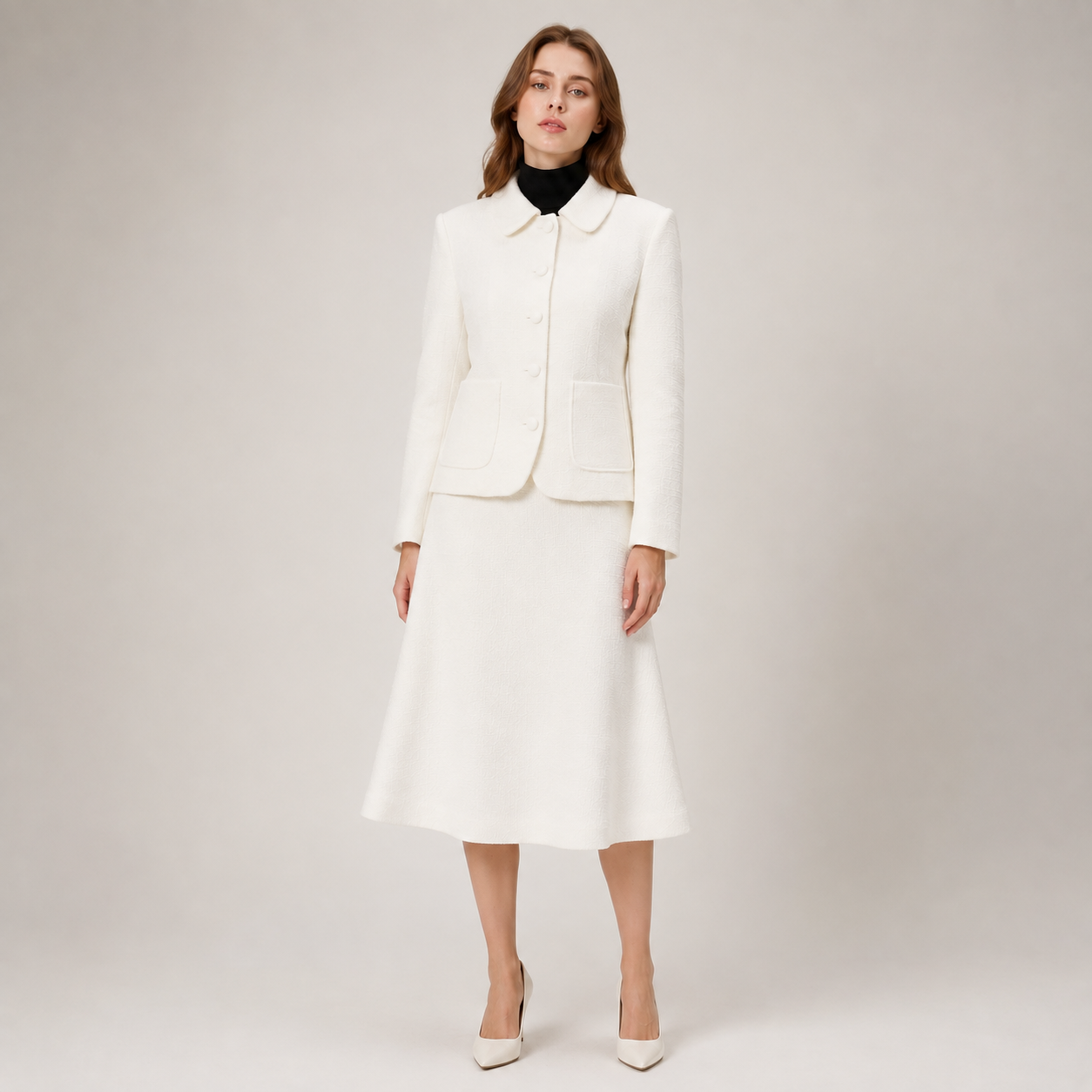 Veste tailleur à col Claudine