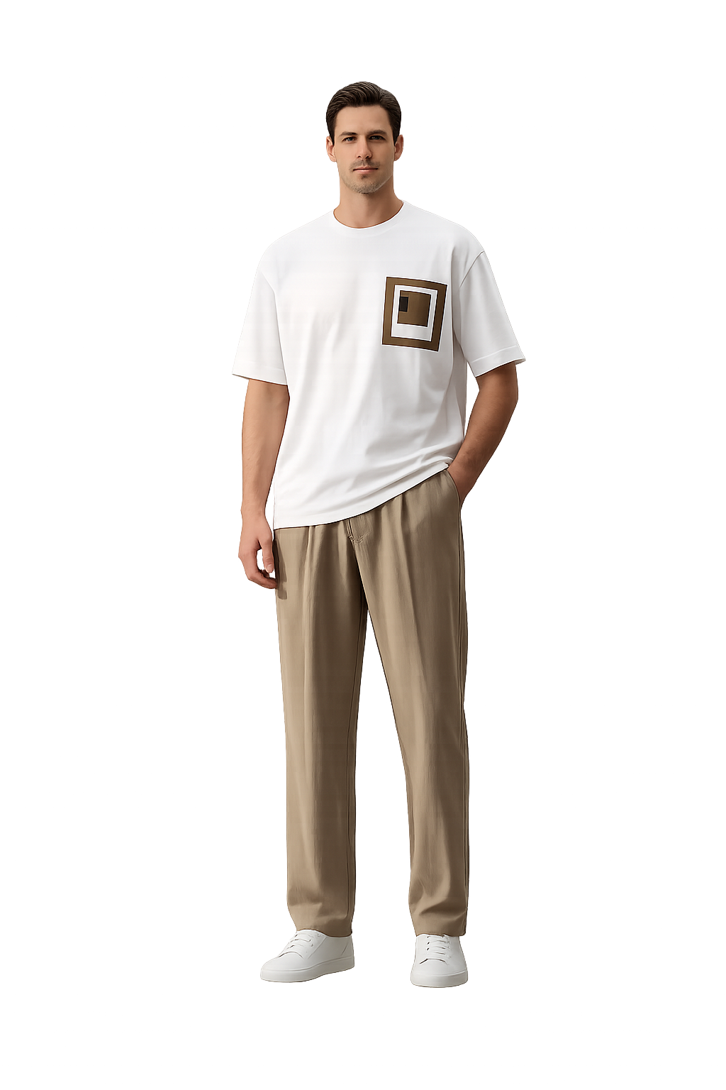 Pantalon Homme Coupe Droite à Cordon