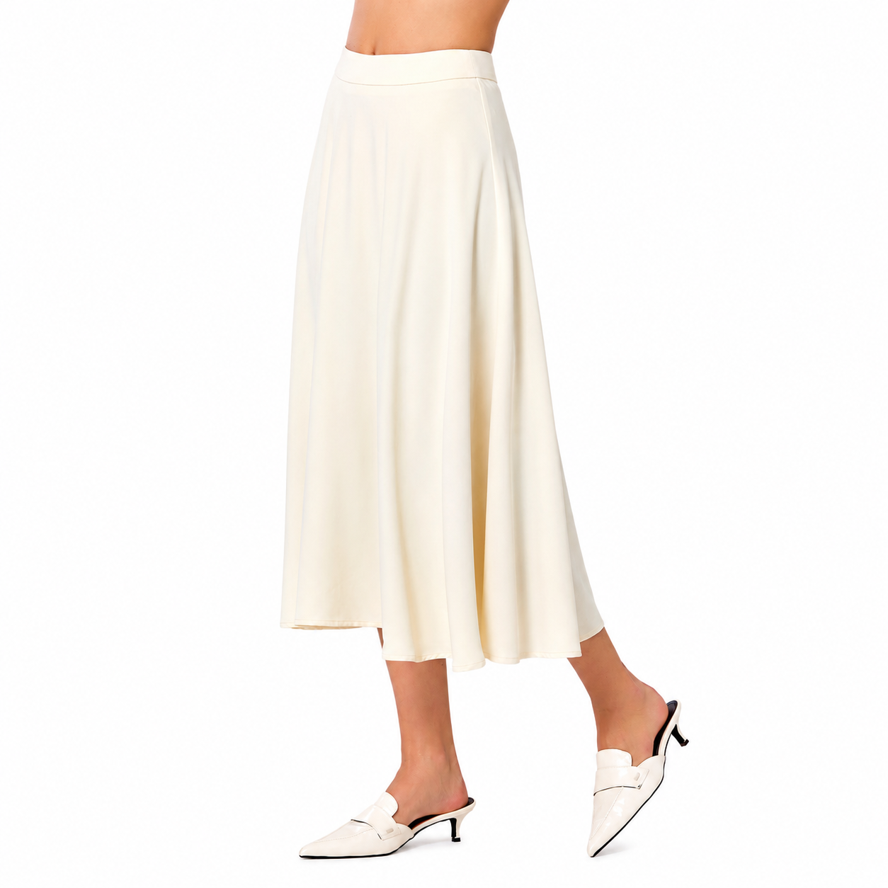 Very flared midi skirt