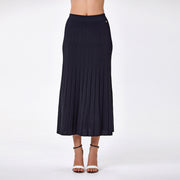 Jupe longue en maille de coton plissée
