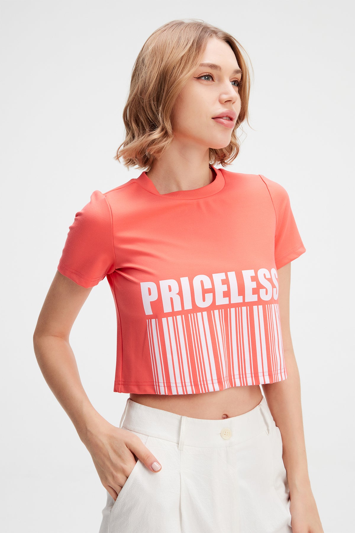 T-shirt court en viscose à imprimé