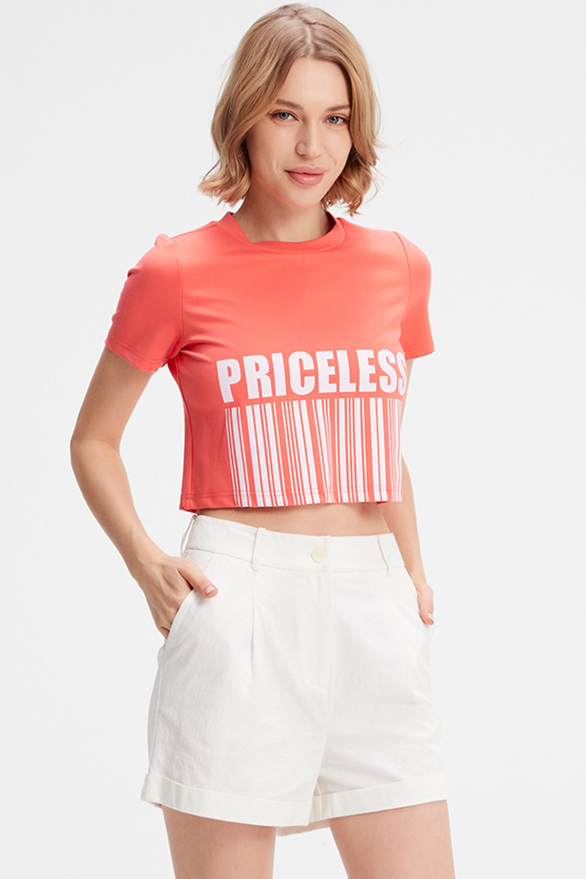 T-shirt court en viscose à imprimé