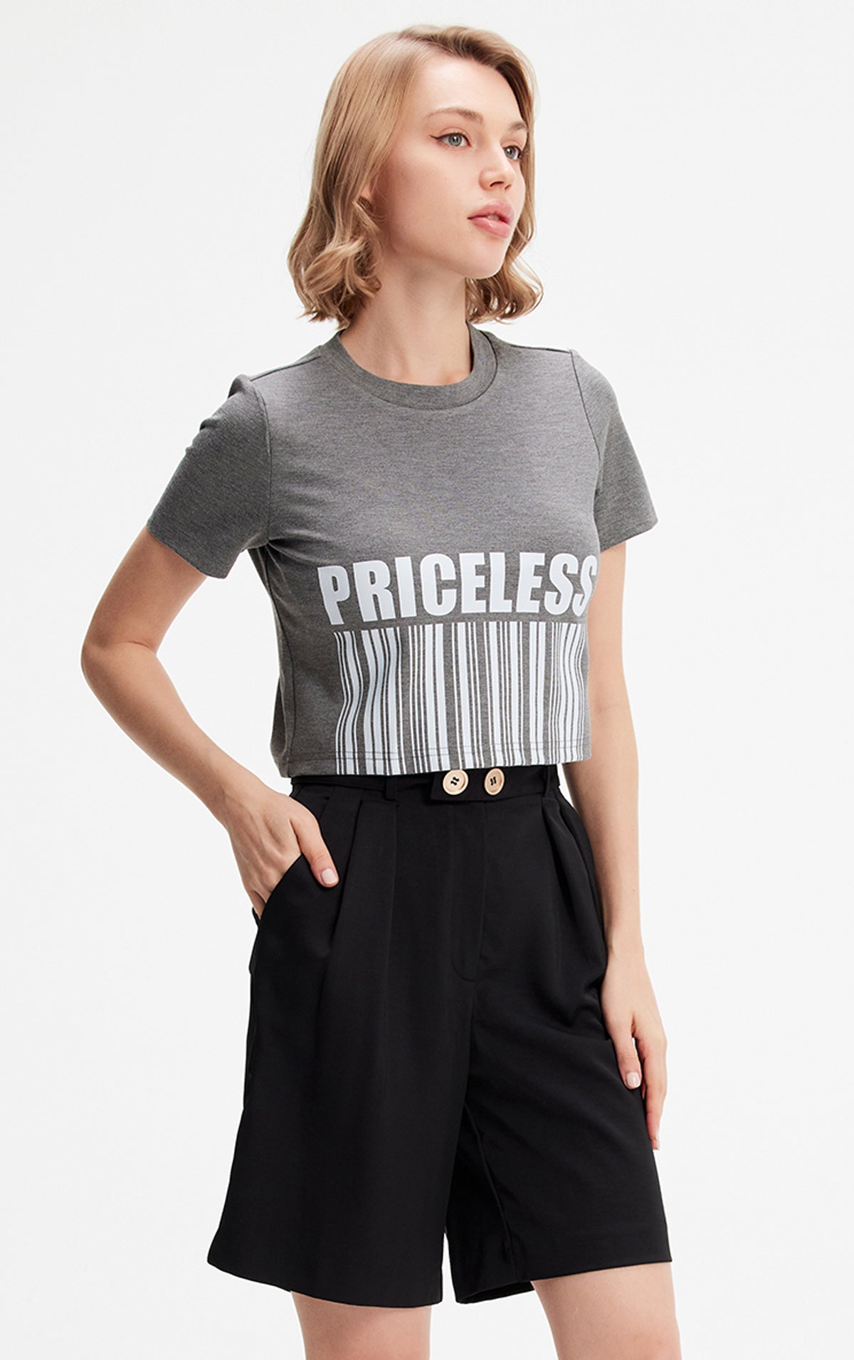 T-shirt court en viscose à imprimé