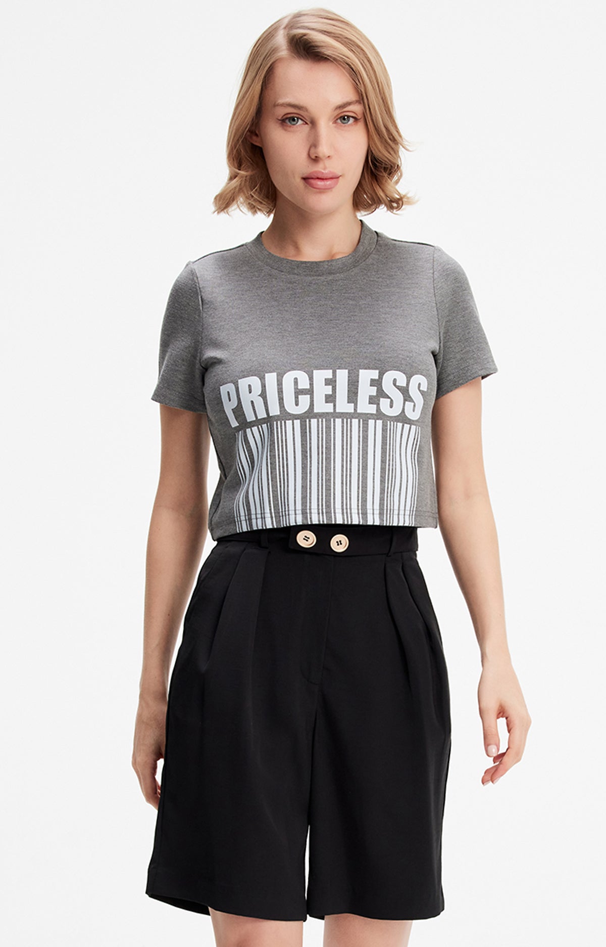T-shirt court en viscose à imprimé