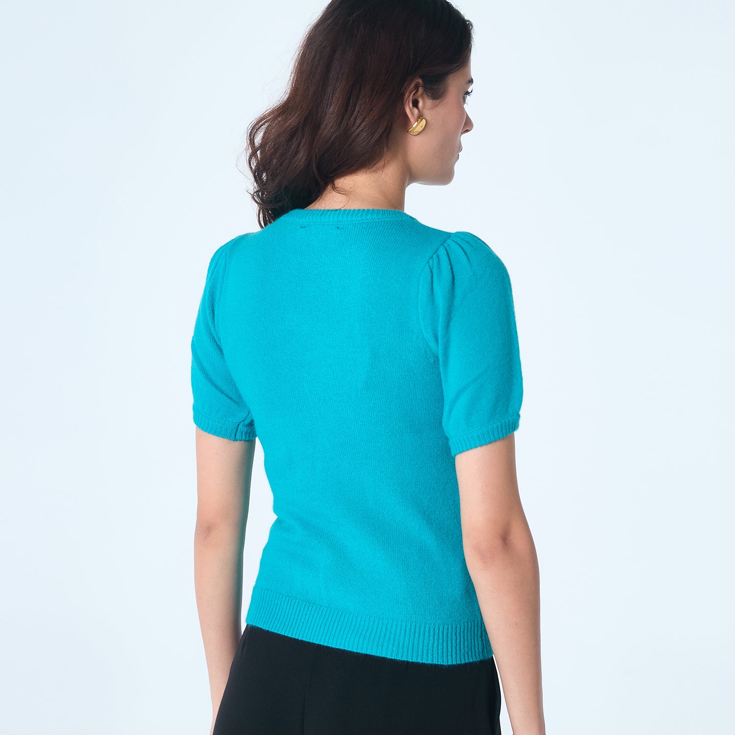 Top en maille manches courtes