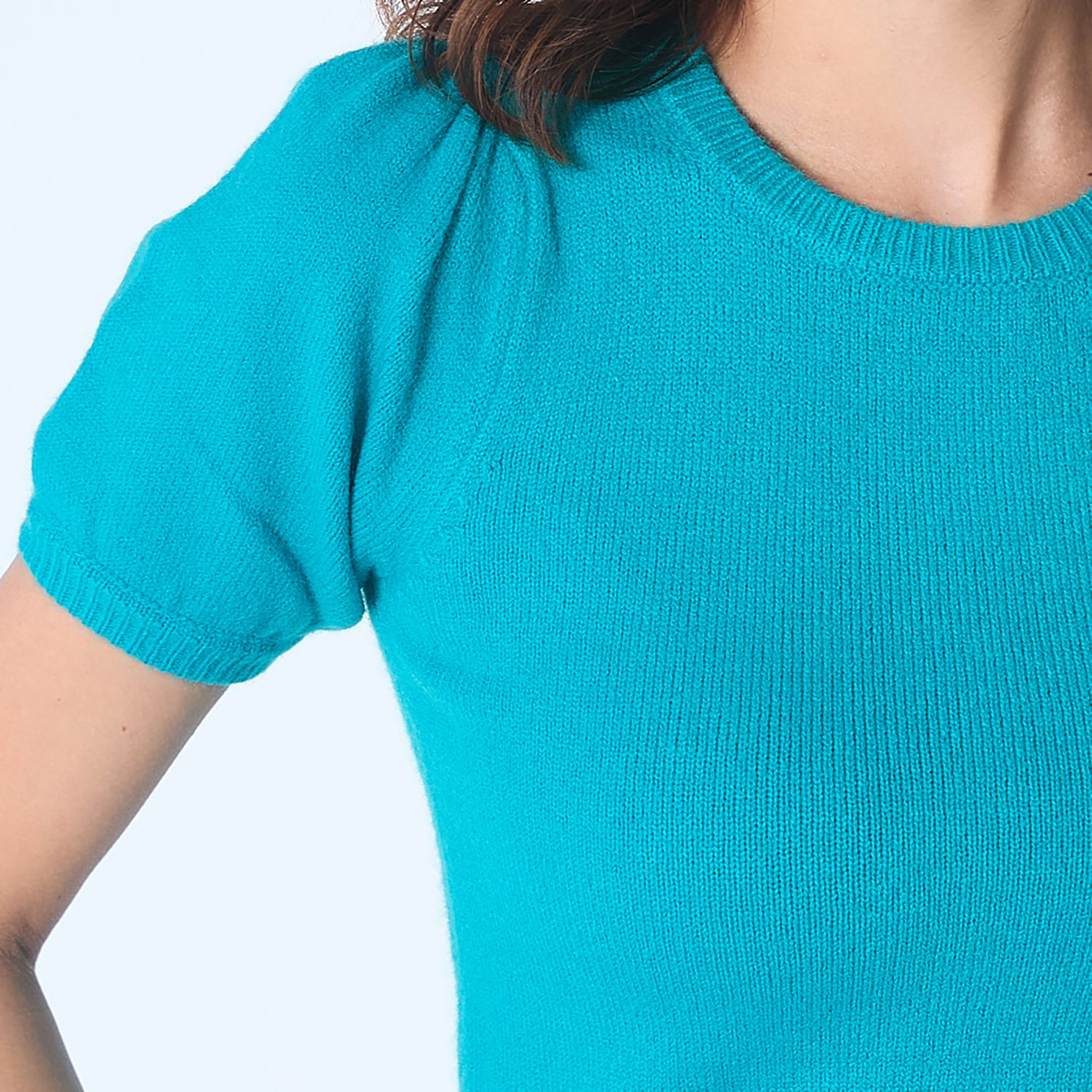 Top en maille manches courtes