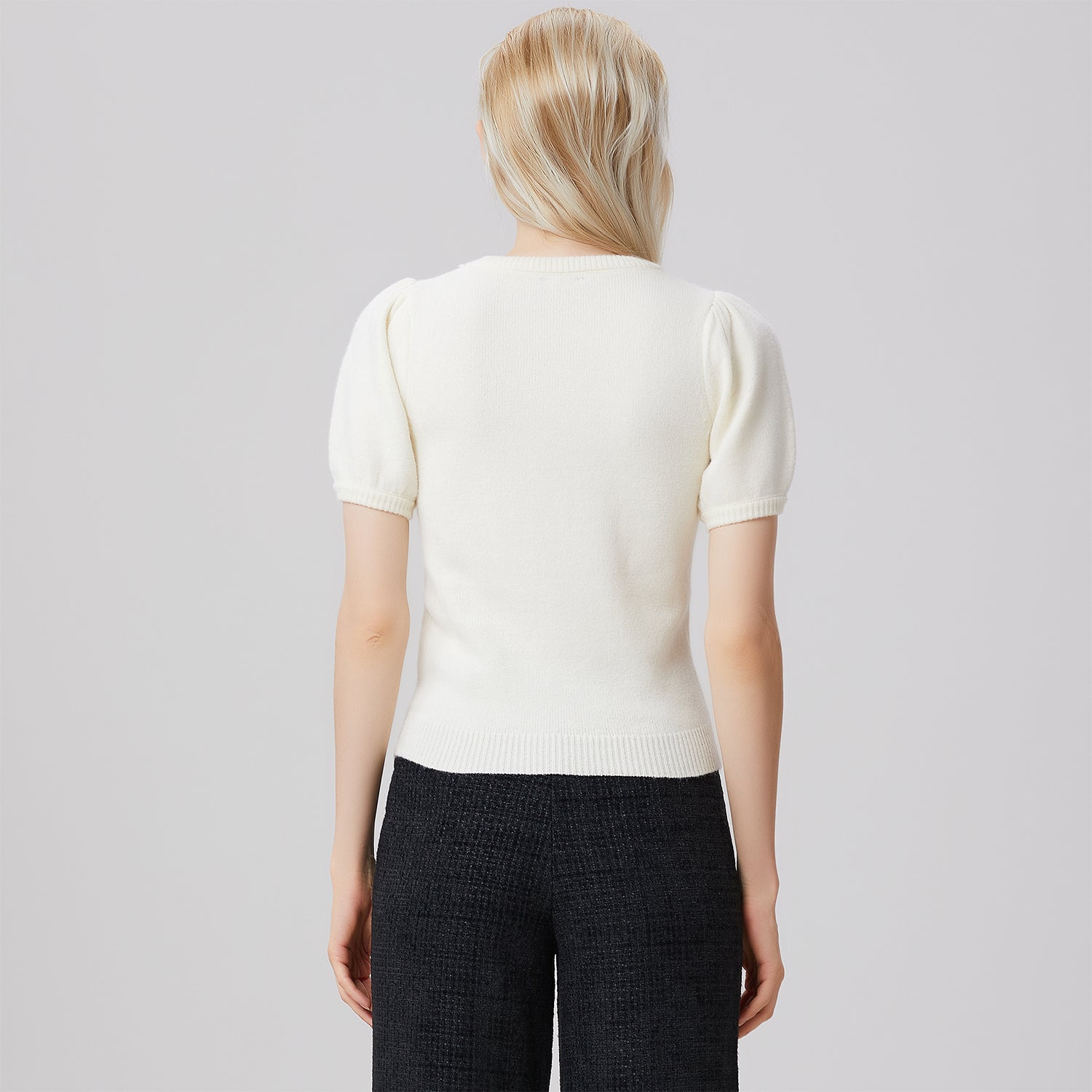 Top en maille manches courtes