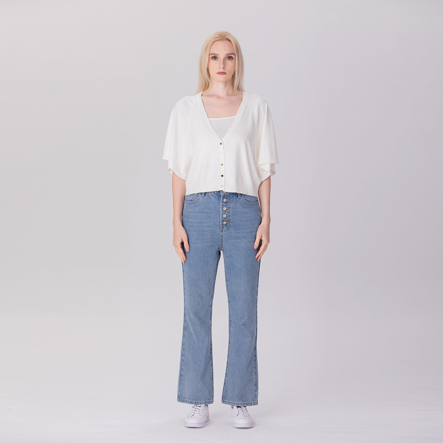 Gilet boutonné en maille légère