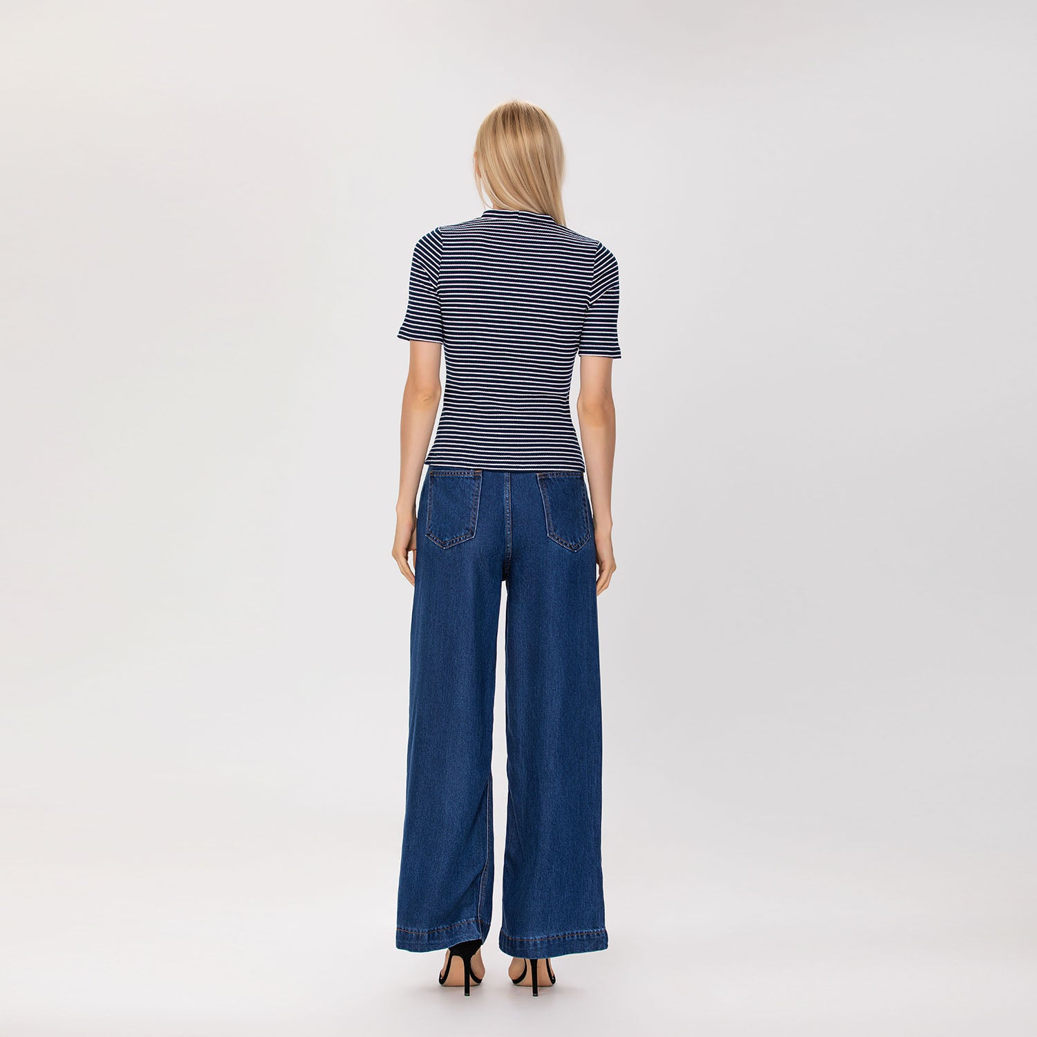 Top ajusté en jersey à rayures