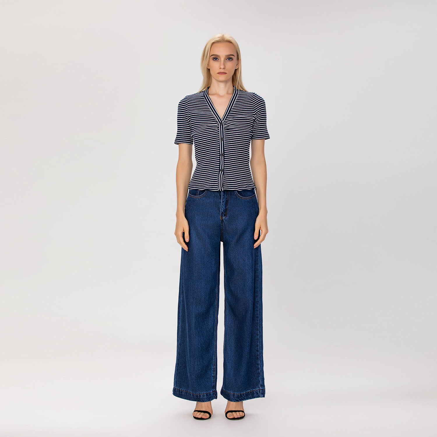 Top ajusté en jersey à rayures