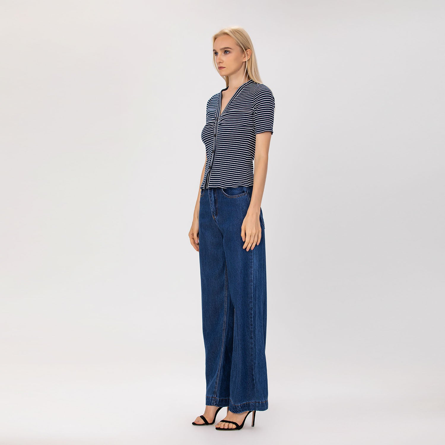 Top ajusté en jersey à rayures