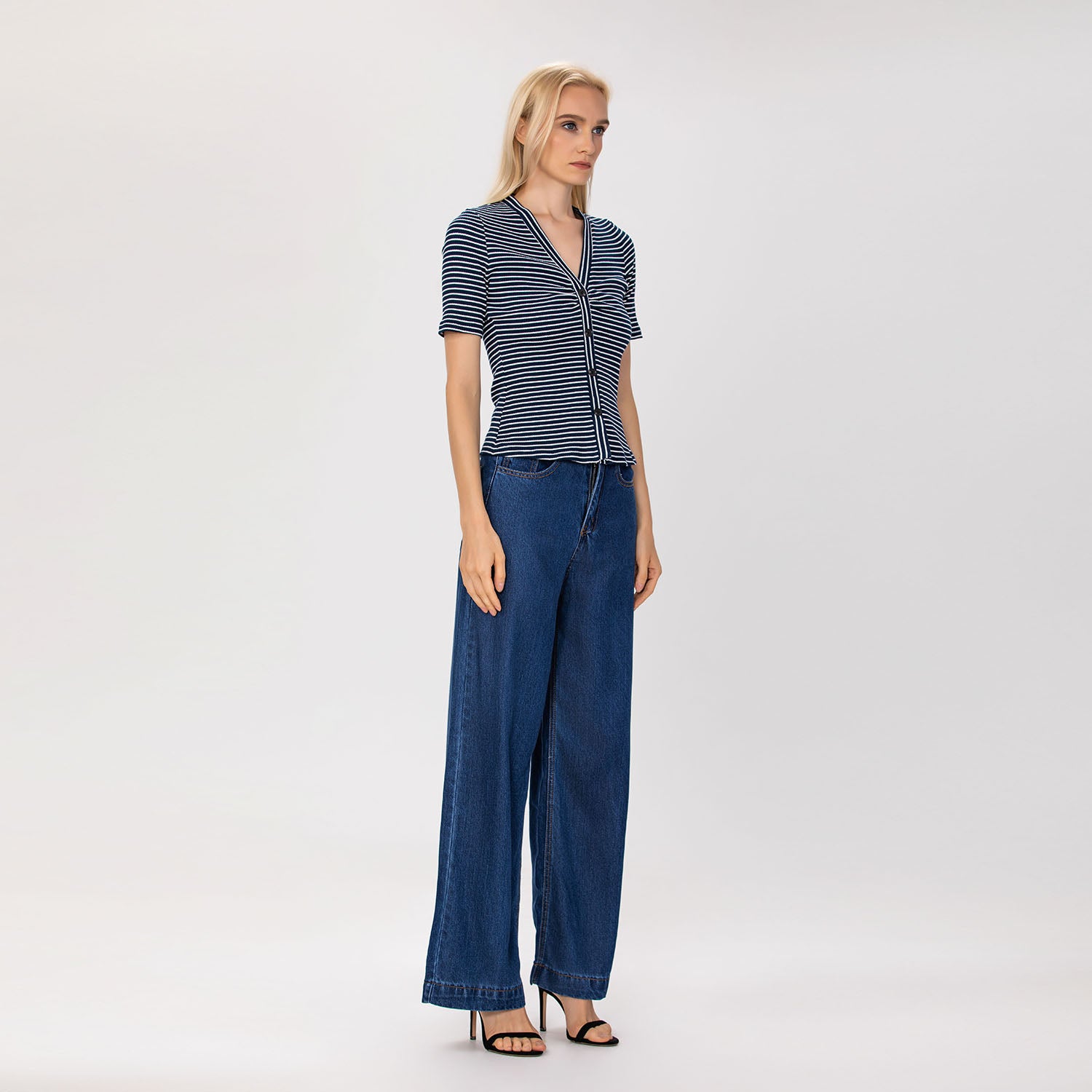 Top ajusté en jersey à rayures