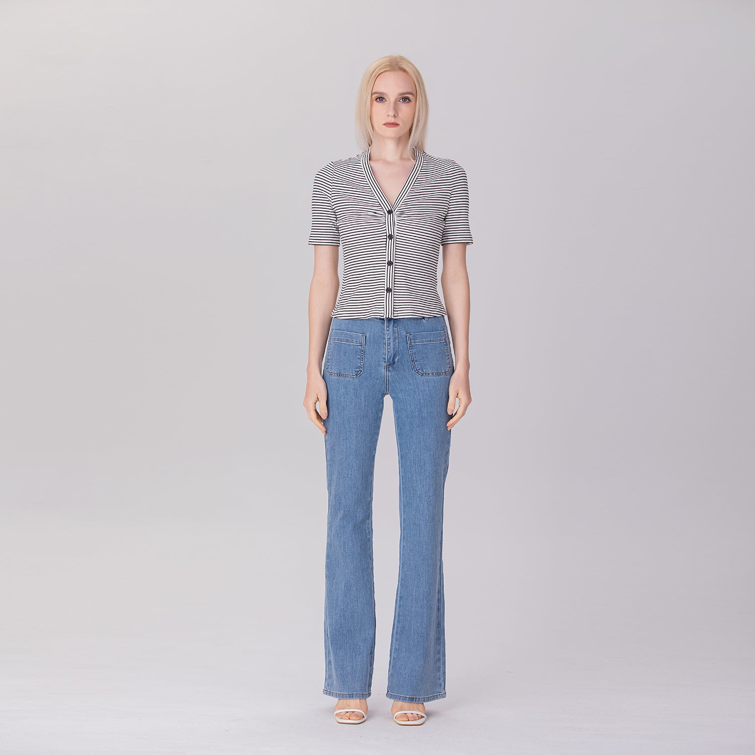 Top ajusté en jersey à rayures