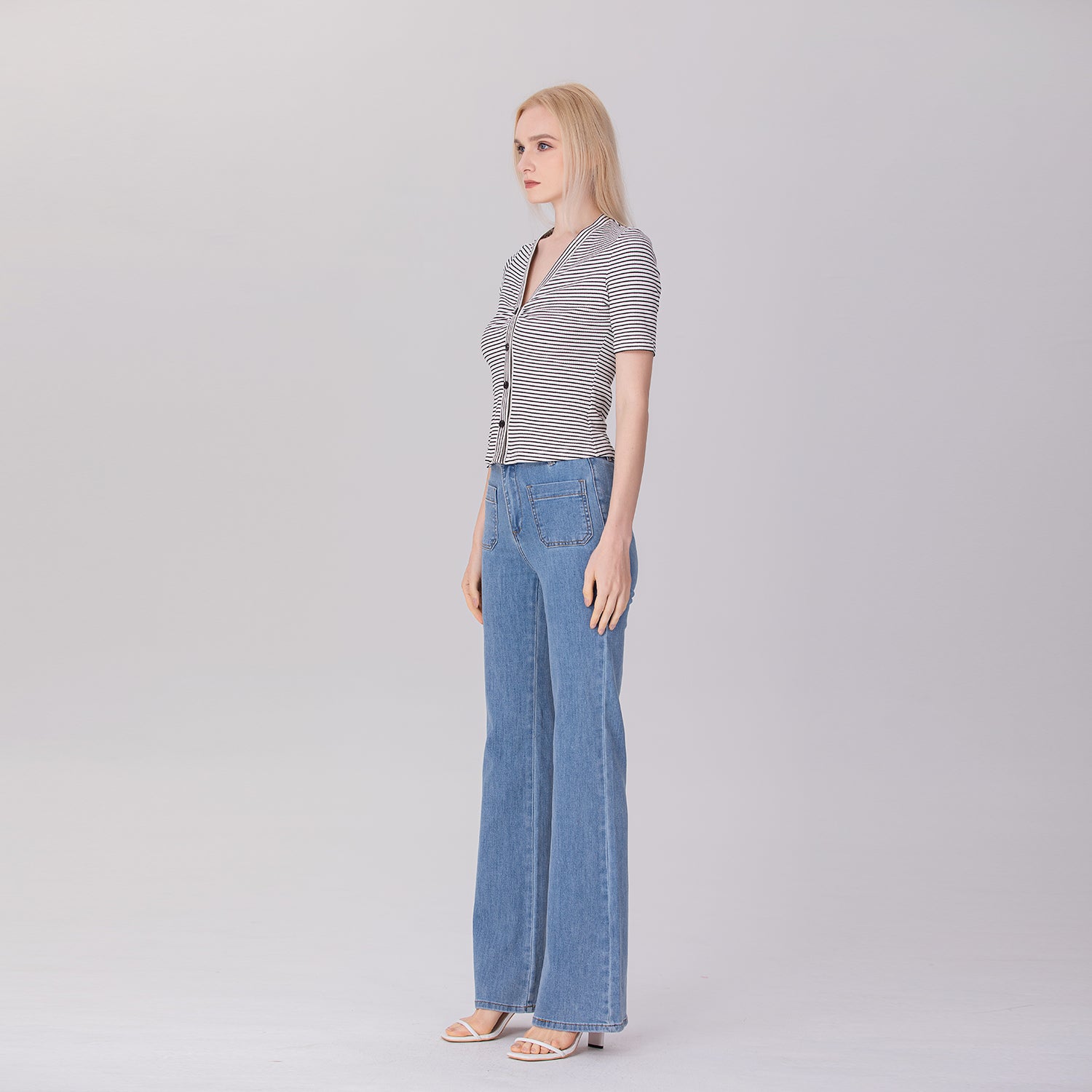 Top ajusté en jersey à rayures