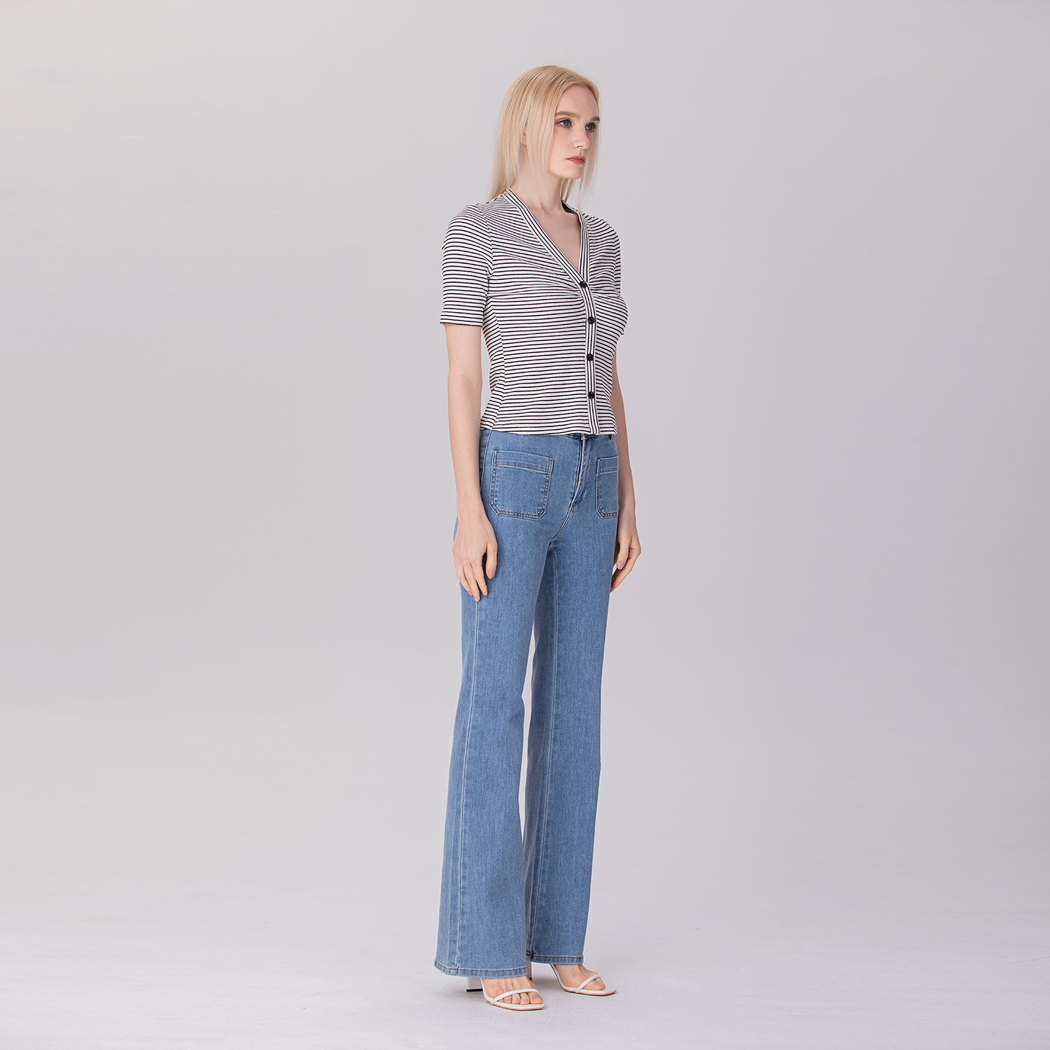 Top ajusté en jersey à rayures