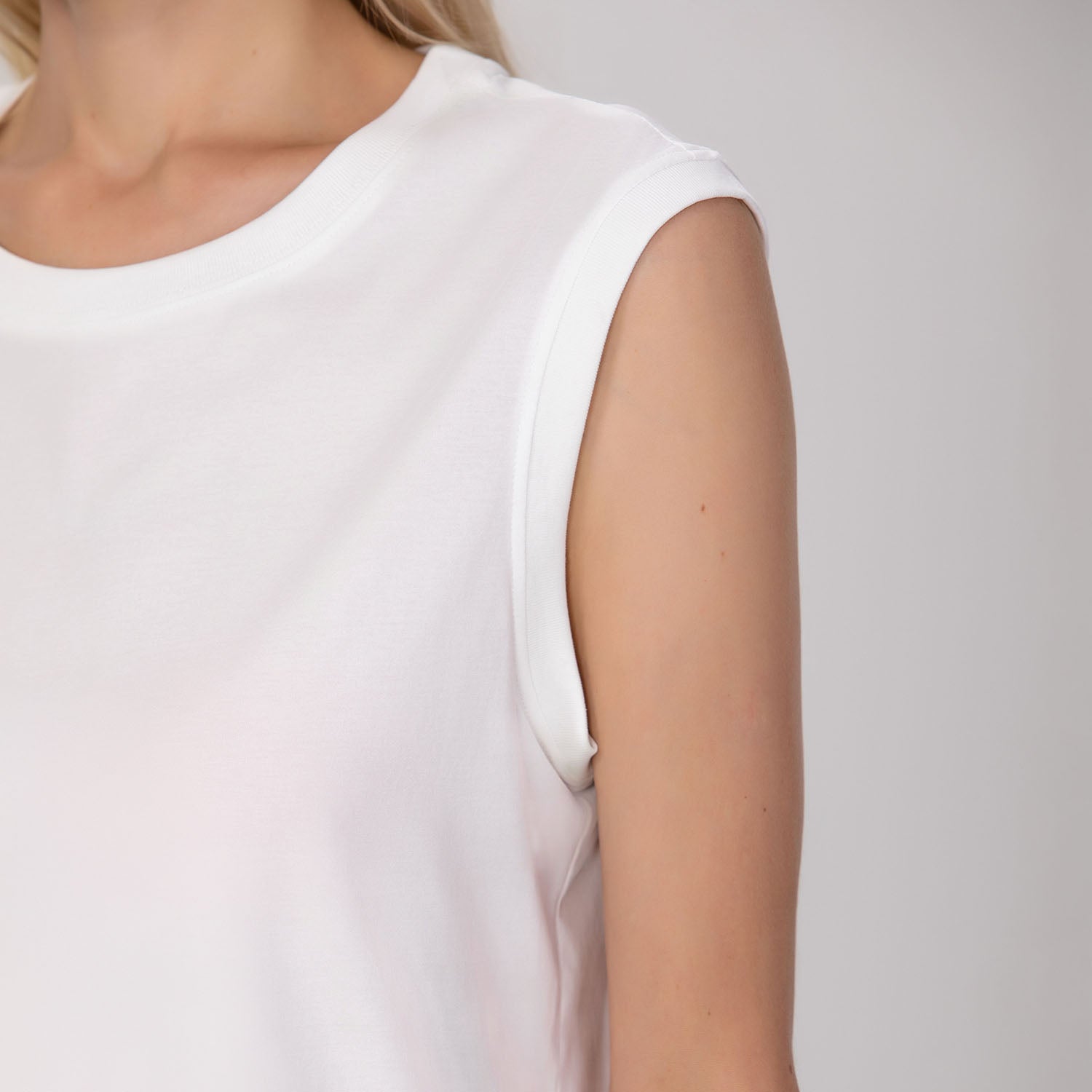 Débardeur sans manches en coton mélangé