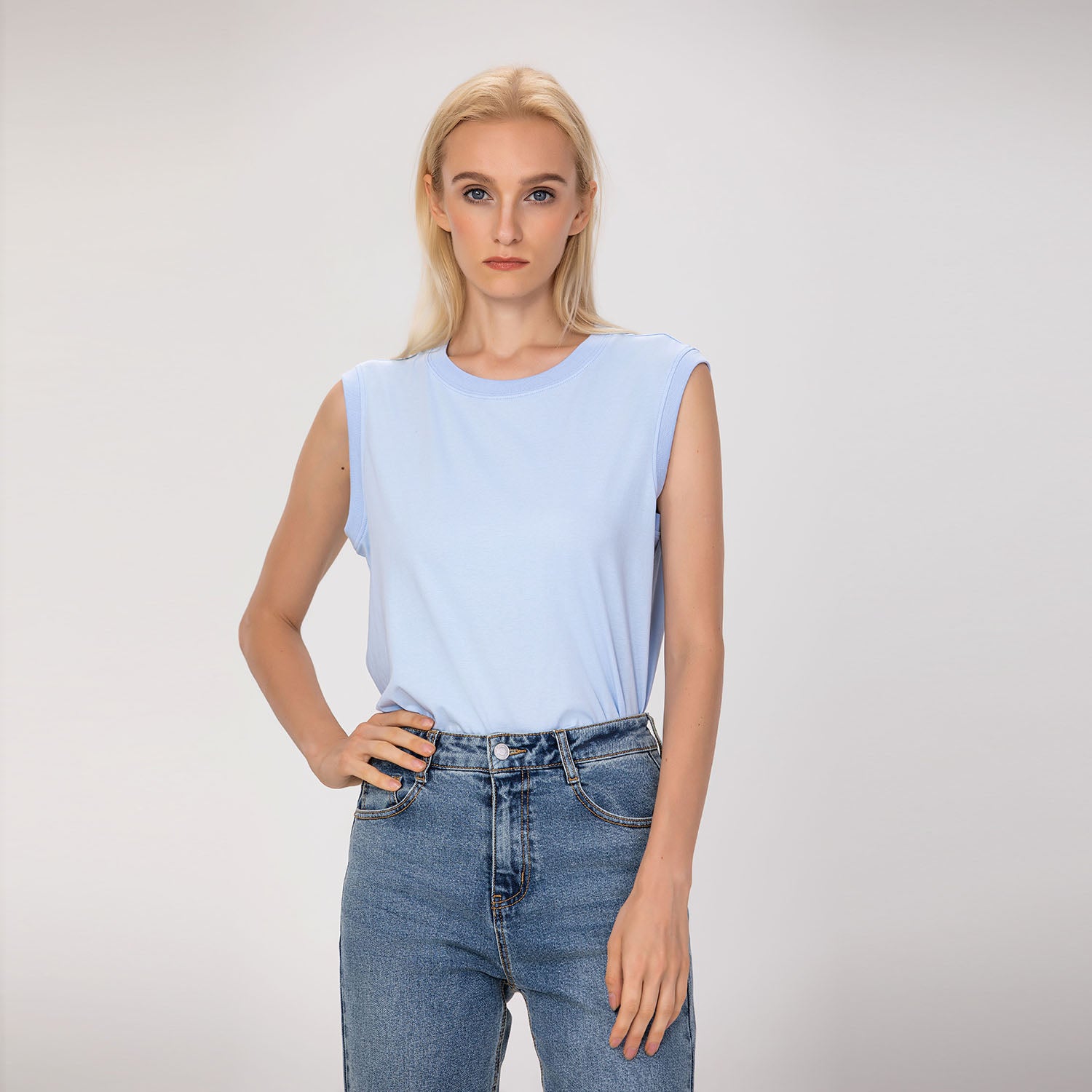 Débardeur sans manches en coton mélangé