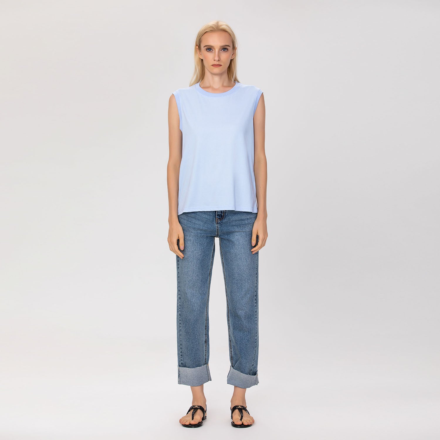 Débardeur sans manches en coton mélangé