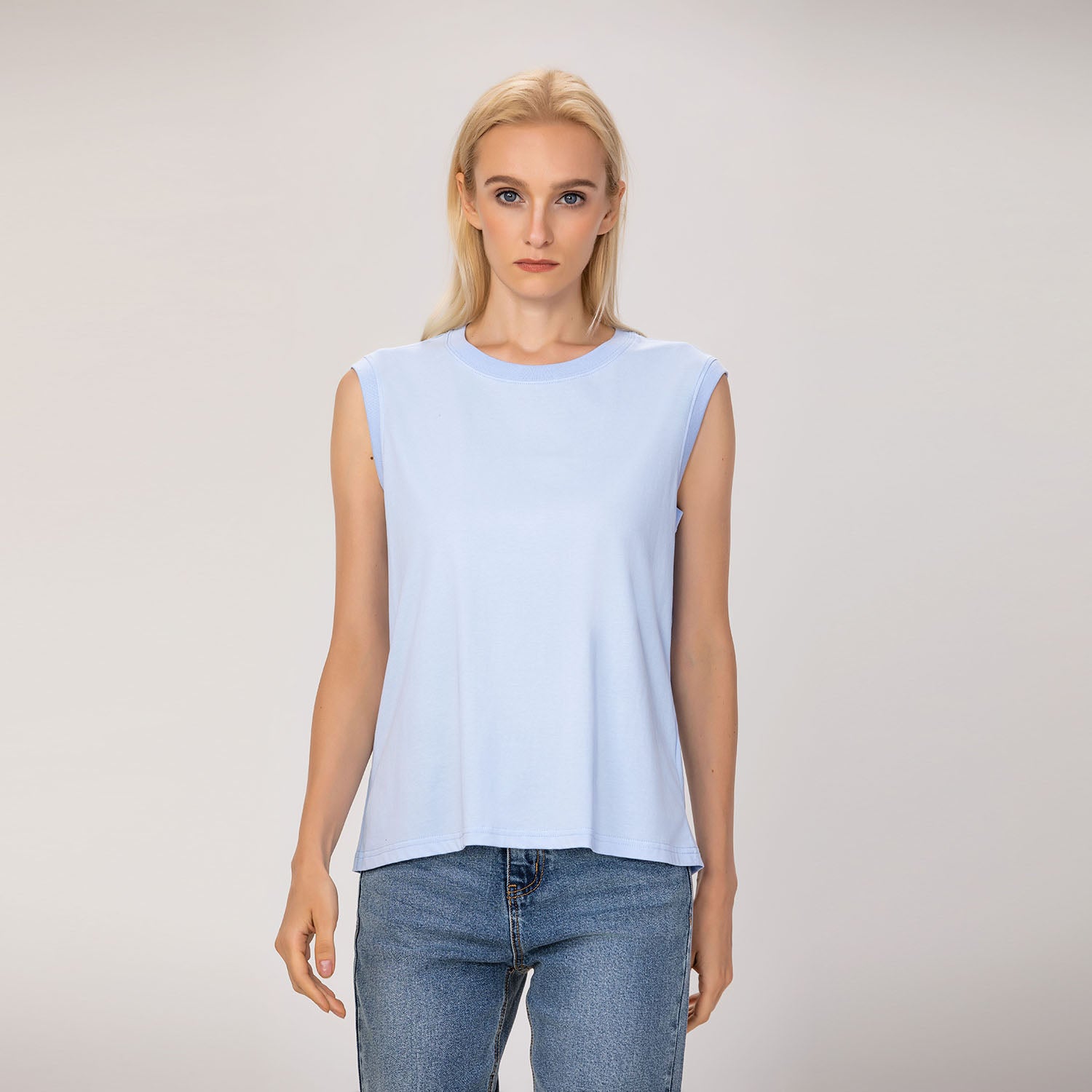 Débardeur sans manches en coton mélangé