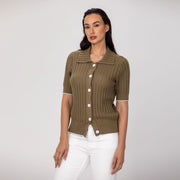 Cardigan en maille à manches courtes