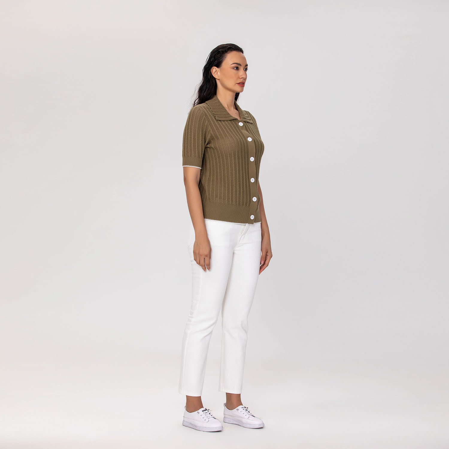 Cardigan en maille à manches courtes