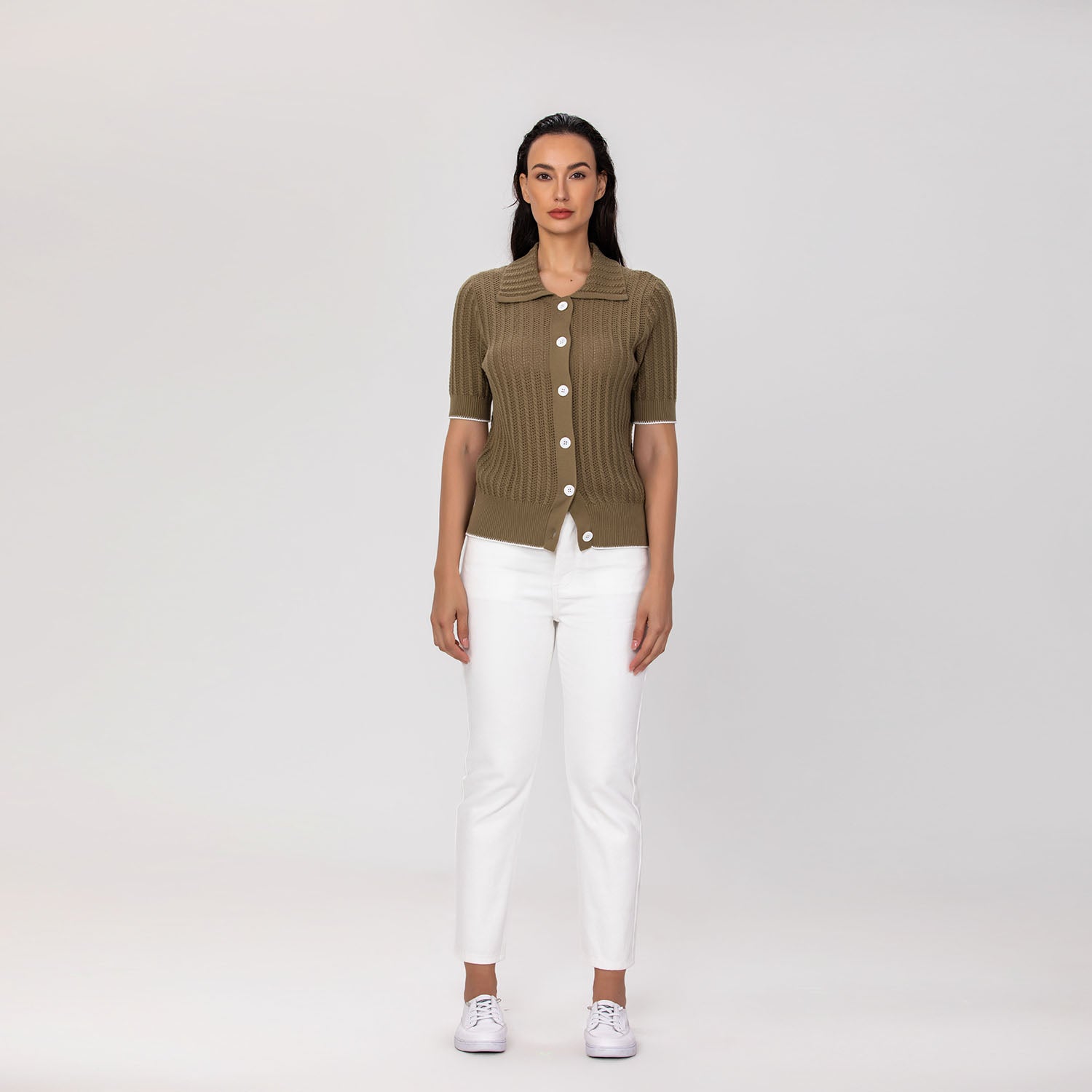 Cardigan en maille à manches courtes