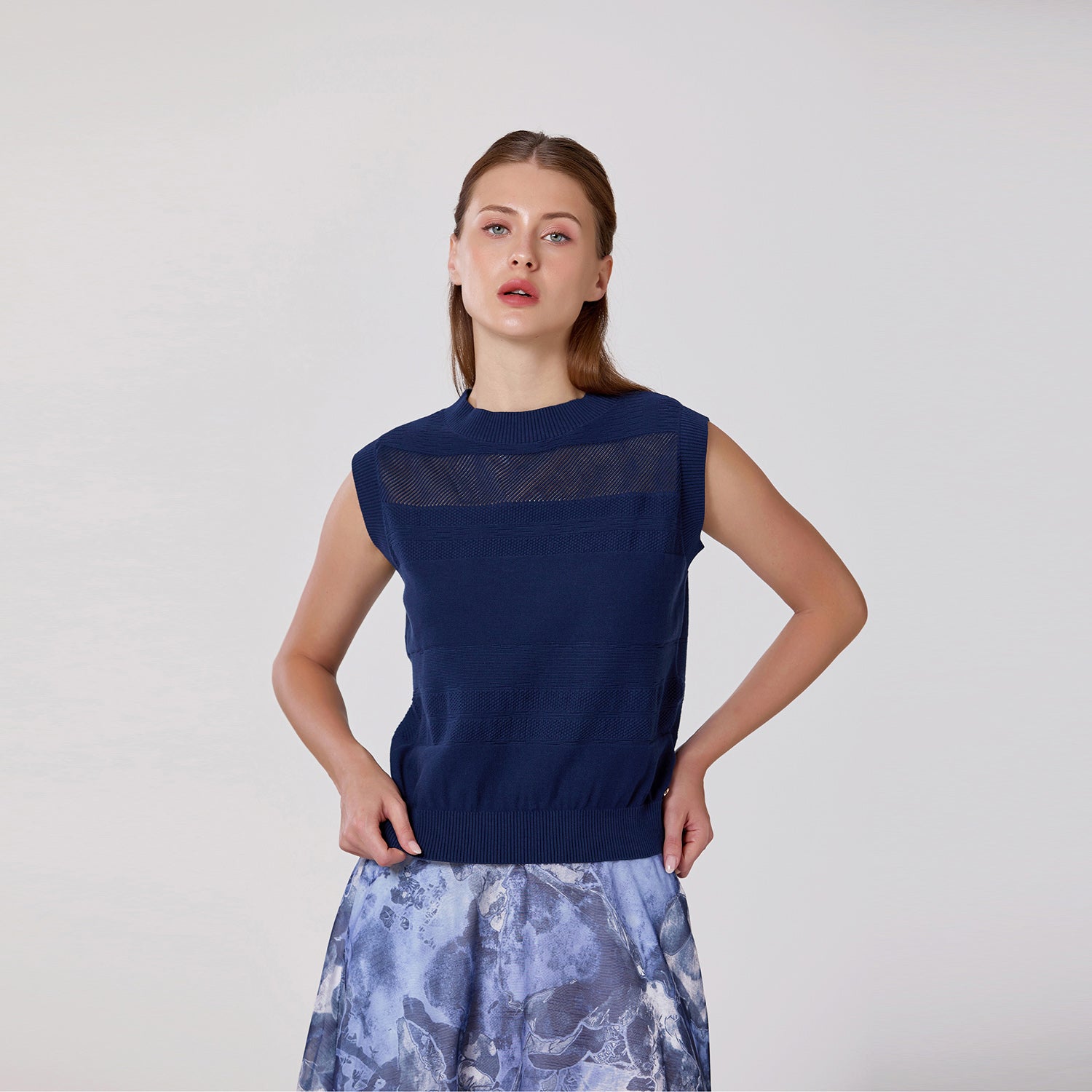 Top en maille sans manches