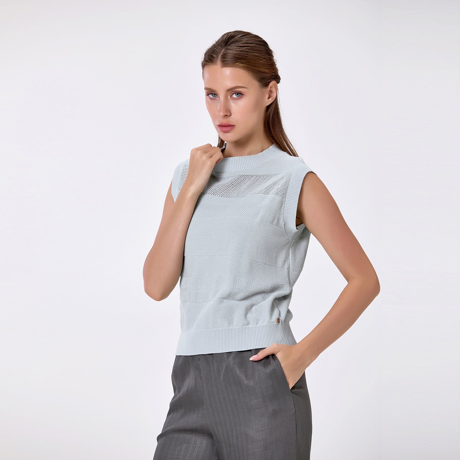 Top en maille sans manches