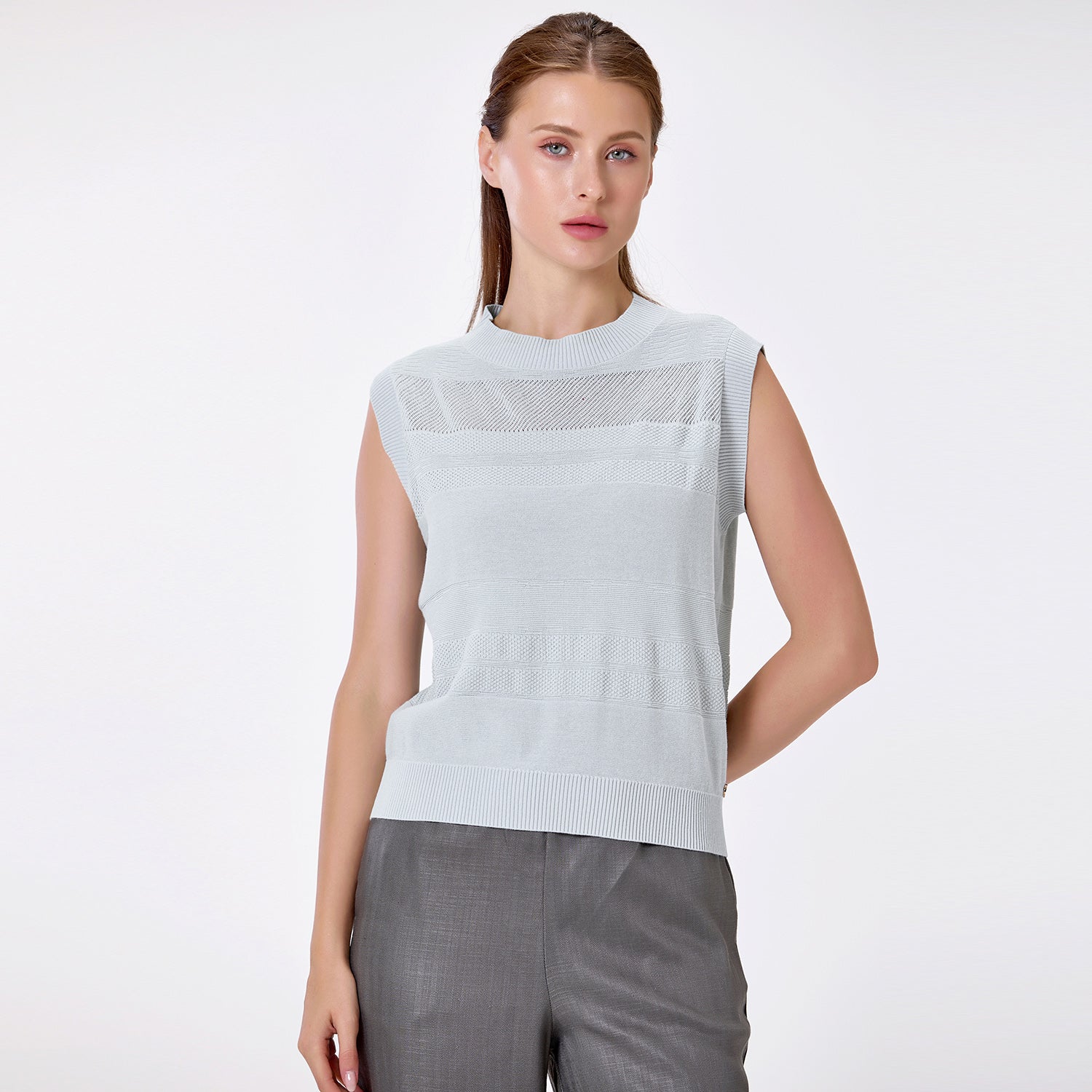 Top en maille sans manches