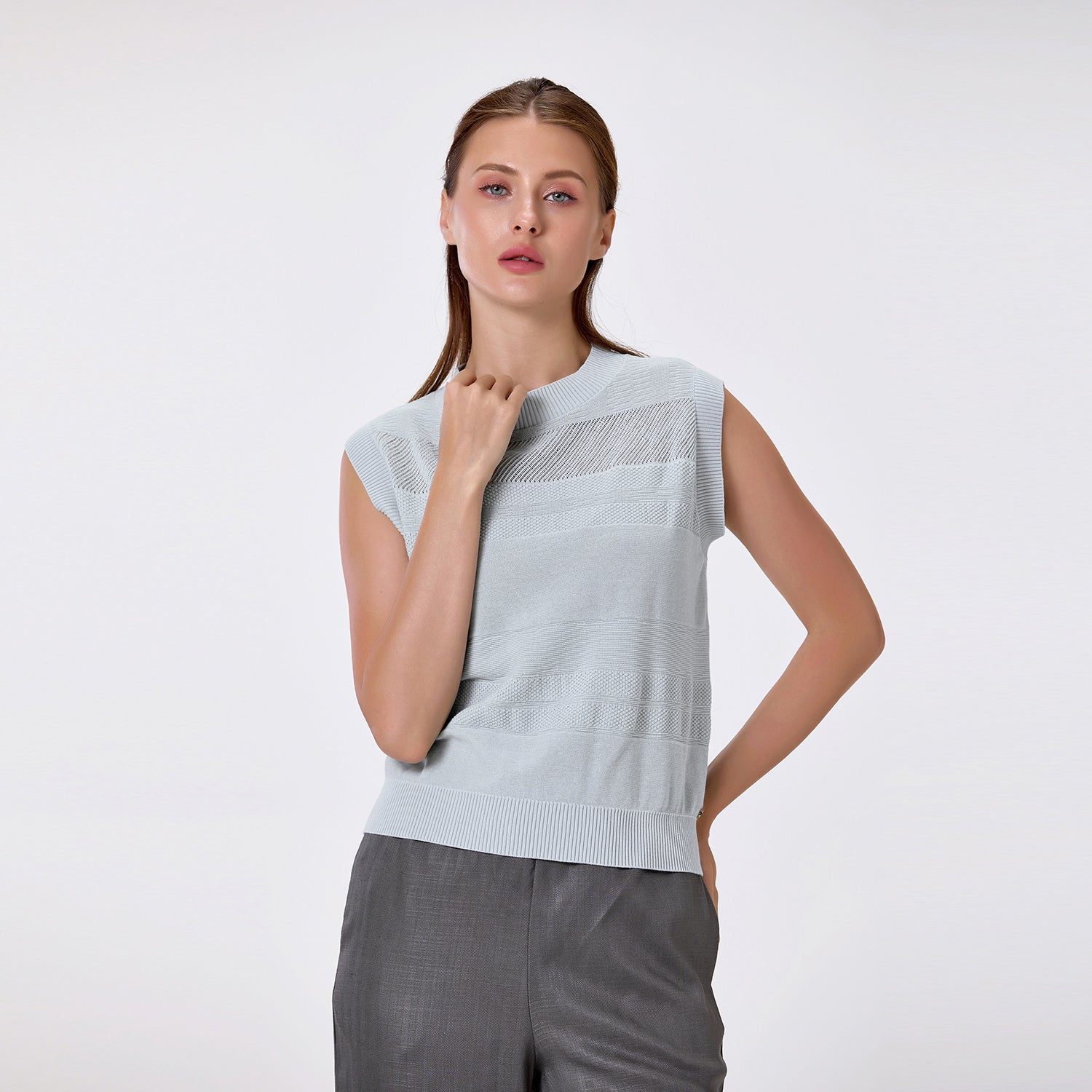 Top en maille sans manches